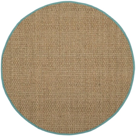 Safavieh Natural Fiber Power Loomed Round Area RugNatural & Teal 6 x 6 ft. NF114R-6R